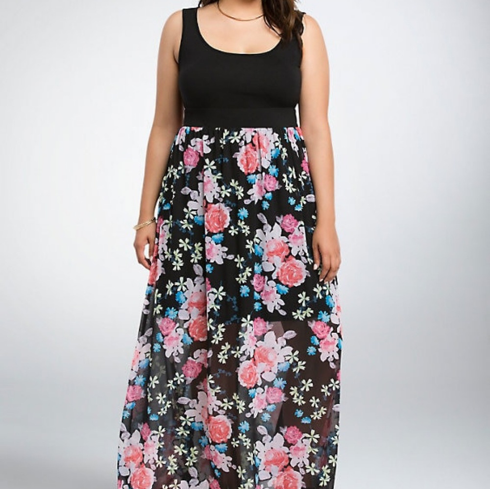 Floral Print Maxi Altered Dress Torrid